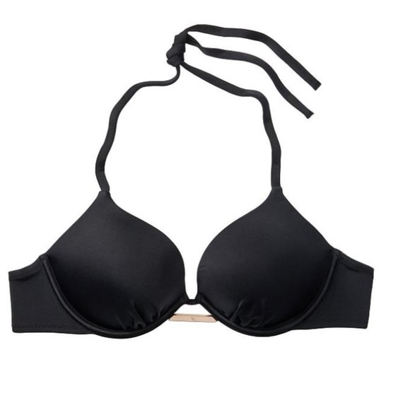 36B VS Bombshell Add-2-Cups Push-Up Bikini Top Swim Black PushUp - Picture 1 of 9